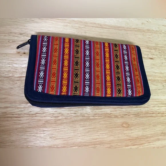 Colorful Bhutanese Handwoven Cotton Zip Wallet - Picture 2 of 7
